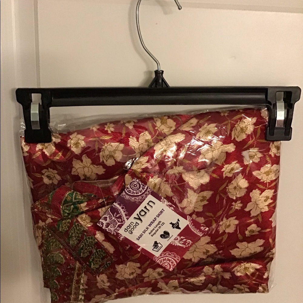 Silk sari wrap skirt